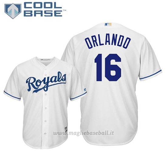 Maglia Baseball Uomo Kansas City Royals Paulo Orlando Cool Base Majestic 1ªBianco